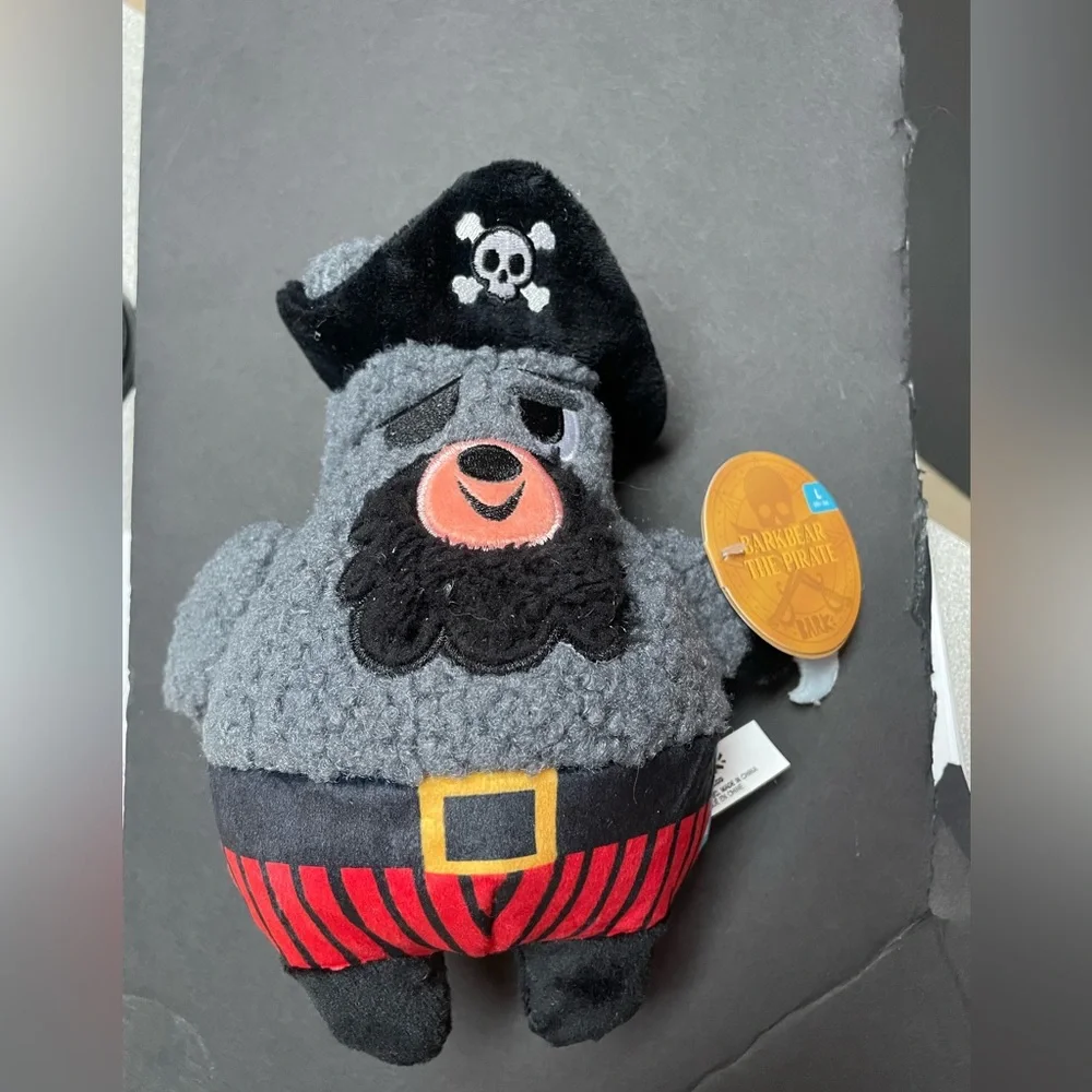 Bark The Dread Pirate Black Bear-D Dog Plush Squeak Toy, size L